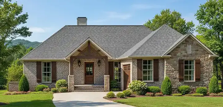 Cottage house plans 27-250 - front exterior, 2,435 sq ft, 3 bed, 2 bath house plans | Monster House Plans