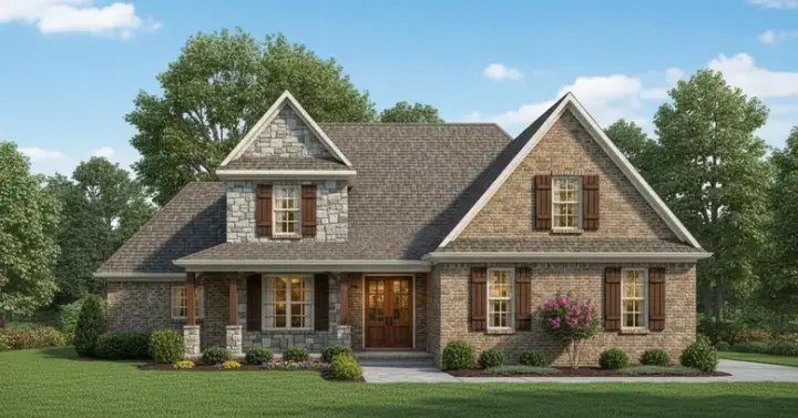 Country house plans 27-253 - front exterior, 3,234 sq ft, 4 bed, 2 bath house plans | Monster House Plans