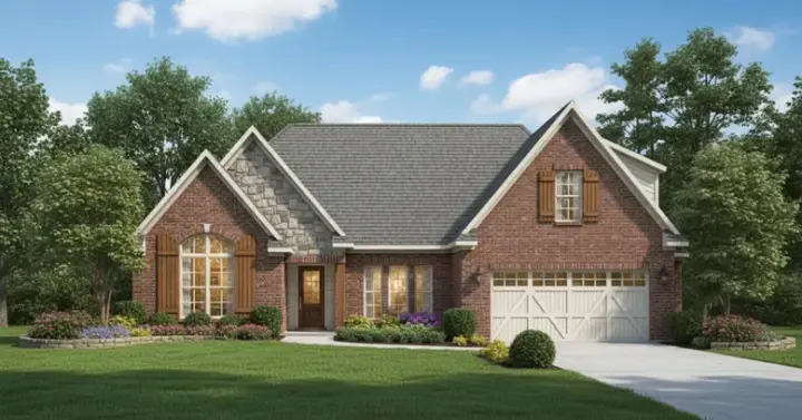Traditional house plans 27-256 - front exterior, 1,912 sq ft, 3 bed, 2 bath house plans | Monster House Plans