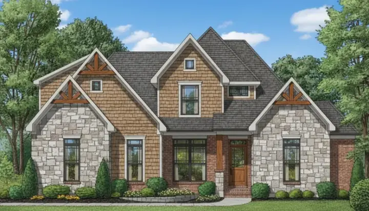 Country house plans 27-258 - front exterior, 2,054 sq ft, 3 bed, 3 bath house plans | Monster House Plans