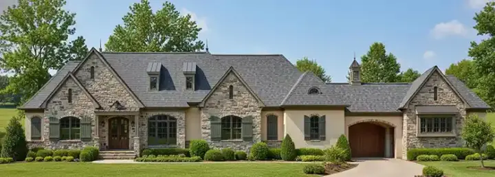English Country house plans 27-260 - front exterior, 3,270 sq ft, 3 bed, 2 bath house plans | Monster House Plans