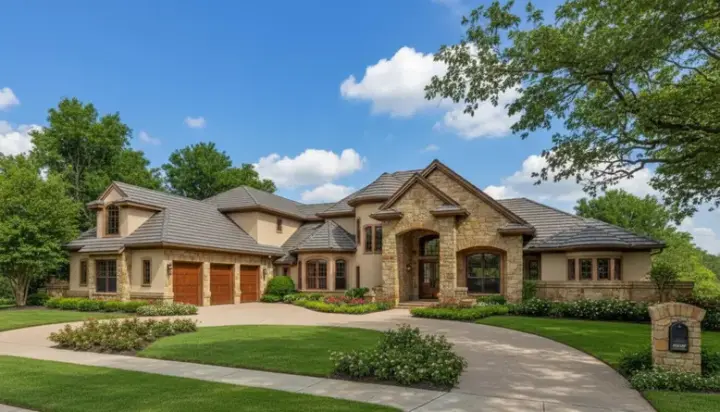 French Country house plans 28-109 - front exterior, 4,183 sq ft, 4 bed, 4 bath house plans | Monster House Plans