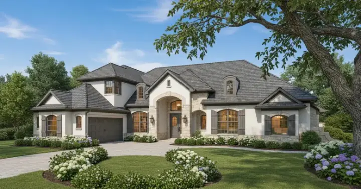 French Country house plans 28-111 - front exterior, 2,853 sq ft, 3 bed, 4 bath house plans | Monster House Plans