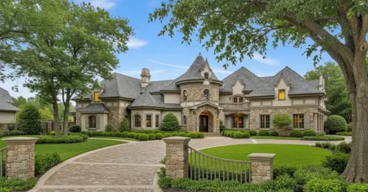 French Country house plans 28-115 - front exterior, 6,288 sq ft, 4 bed, 5 bath house plans | Monster House Plans