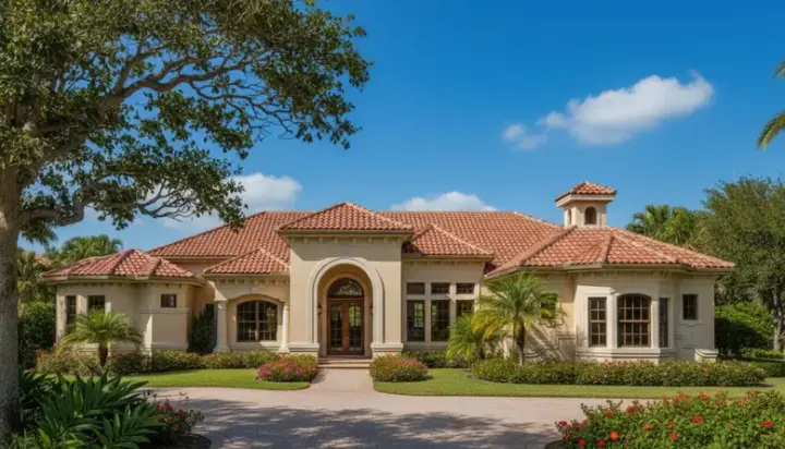 Mediterranean house plans 28-125 - front exterior, 4,691 sq ft, 4 bed, 4 bath house plans | Monster House Plans