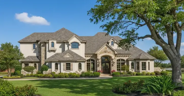 French Country house plans 28-134 - front exterior, 5,469 sq ft, 5 bed, 4 bath house plans | Monster House Plans
