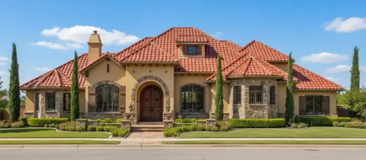 Mediterranean house plans 28-167 - front exterior, 4,464 sq ft, 4 bed, 4 bath house plans | Monster House Plans