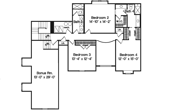 Upper/Second Floor Plan: 28-172
