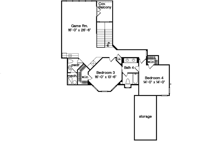 Upper/Second Floor Plan: 28-173