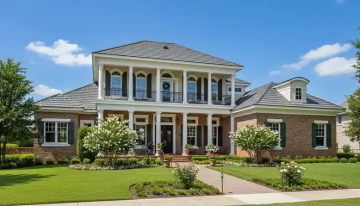 Plantation house plans 28-182 - front exterior, 5,370 sq ft, 5 bed, 5 bath house plans | Monster House Plans