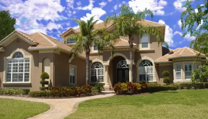 Spanish house plans 28-196 - front exterior, 4,588 sq ft, 4 bed, 4 bath house plans | Monster House Plans