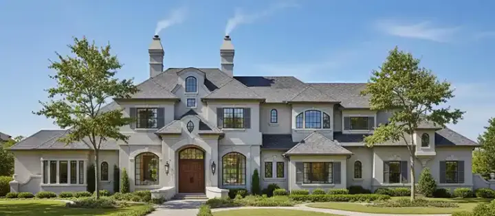 French Country house plans 28-205 - front exterior, 6,731 sq ft, 6 bed, 5 bath house plans | Monster House Plans