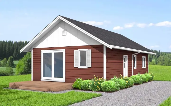 Traditional house plans 29-108 - front exterior, 900 sq ft, 3 bed, 2 bath house plans | Monster House Plans