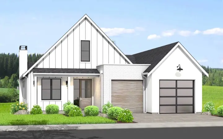 Modern Farmhouse house plans 29-126 - front exterior, 1,575 sq ft, 4 bed, 3 bath house plans | Monster House Plans