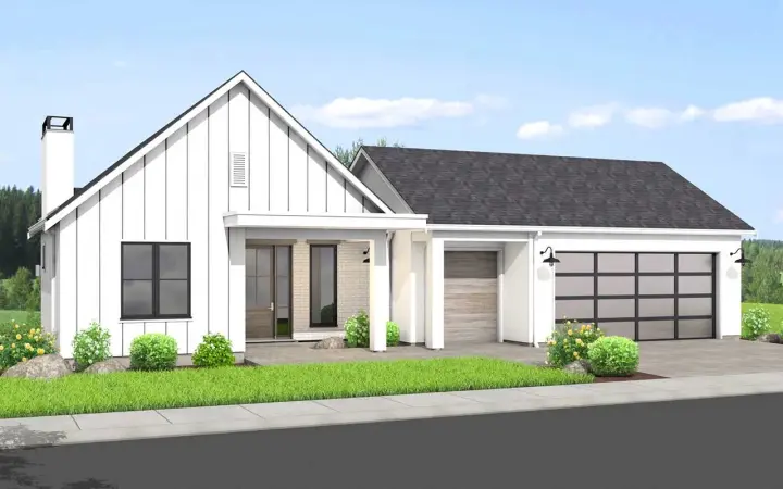 Barndominium house plans 29-128 - front exterior, 3,077 sq ft, 3 bed, 4 bath house plans | Monster House Plans