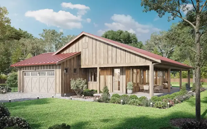 Country house plans 29-132 - front exterior, 1,543 sq ft, 3 bed, 2 bath house plans | Monster House Plans