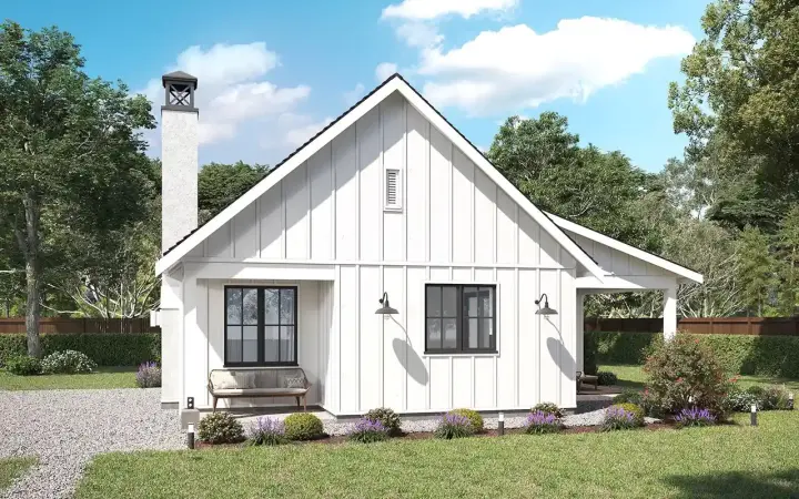 Modern Farmhouse house plans 29-145 - front exterior, 1,233 sq ft, 3 bed, 2 bath house plans | Monster House Plans