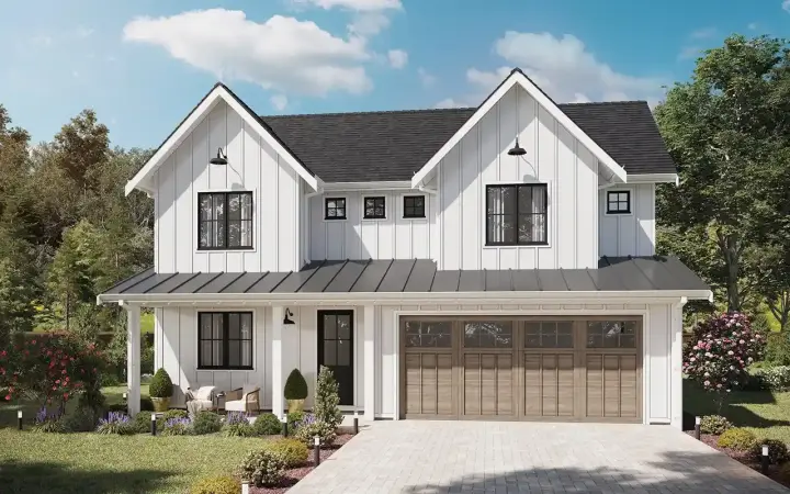 Modern Farmhouse house plans 29-148 - front exterior, 2,421 sq ft, 6 bed, 3 bath house plans | Monster House Plans