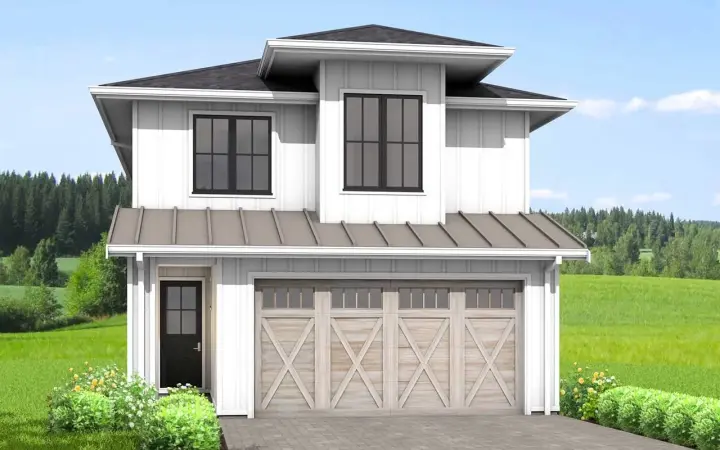 Modern house plans 29-152 - front exterior, 1,588 sq ft, 3 bed, 2 bath house plans | Monster House Plans