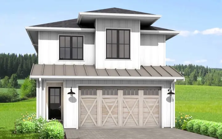 Modern Farmhouse house plans 29-156 - front exterior, 1,650 sq ft, 3 bed, 2 bath house plans | Monster House Plans