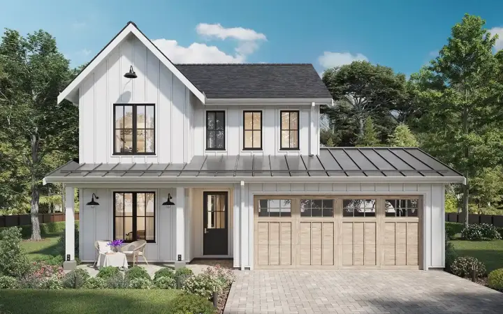 Modern Farmhouse house plans 29-160 - front exterior, 2,272 sq ft, 4 bed, 2 bath house plans | Monster House Plans