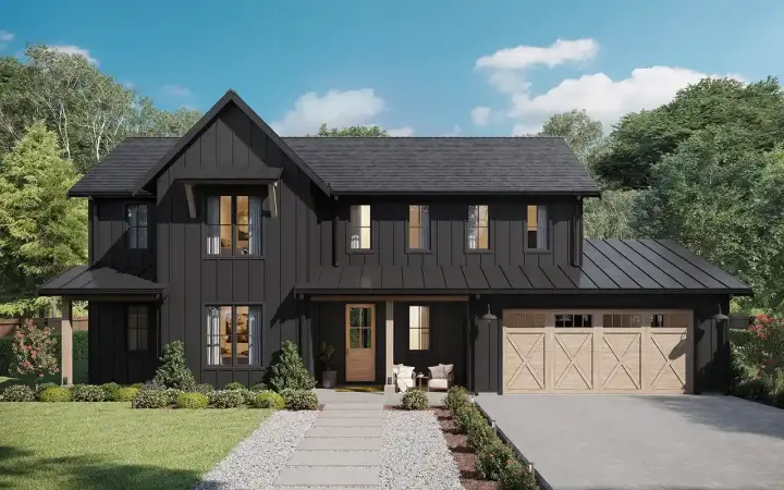 Modern Farmhouse house plans 29-161 - front exterior, 2,995 sq ft, 5 bed, 2 bath house plans | Monster House Plans