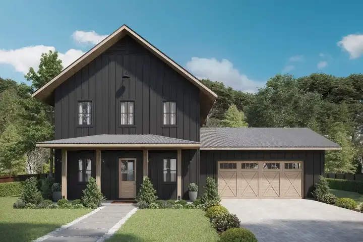 Modern Farmhouse house plans 29-162 - front exterior, 2,380 sq ft, 4 bed, 3 bath house plans | Monster House Plans