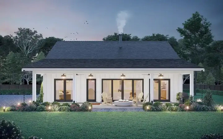 Barndominium house plans 29-170 - front exterior, 1,000 sq ft, 2 bed, 2 bath house plans | Monster House Plans