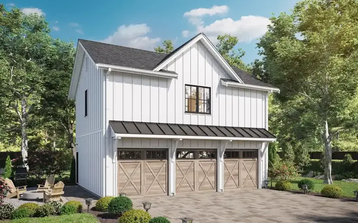 Modern Farmhouse house plans 29-174 - front exterior, 899 sq ft, 2 bed, 2 bath house plans | Monster House Plans