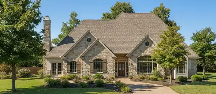 European house plans 3-105 - front exterior, 2,612 sq ft, 4 bed, 3 bath house plans | Monster House Plans