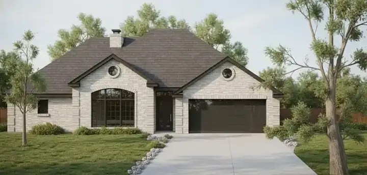 Traditional house plans 3-106 - front exterior, 1,697 sq ft, 3 bed, 2 bath house plans | Monster House Plans