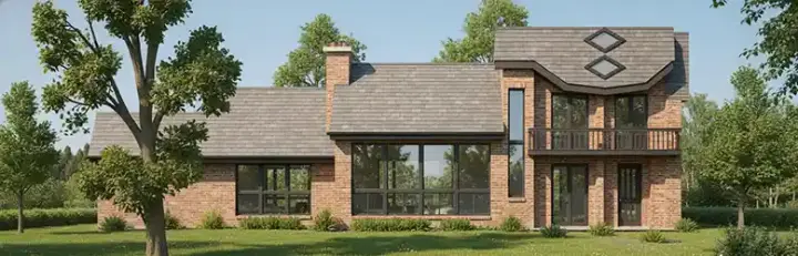 Contemporary house plans 3-111 - front exterior, 2,692 sq ft, 3 bed, 3 bath house plans | Monster House Plans