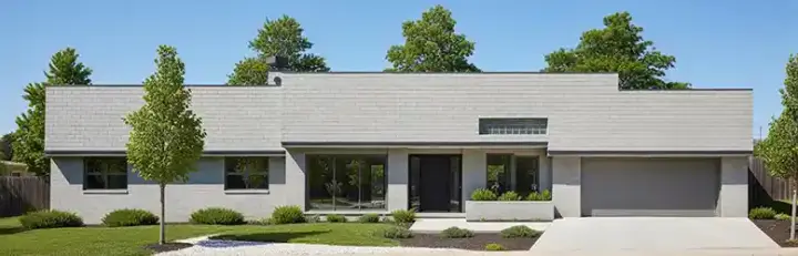 Contemporary house plans 3-114 - front exterior, 2,441 sq ft, 3 bed, 3 bath house plans | Monster House Plans