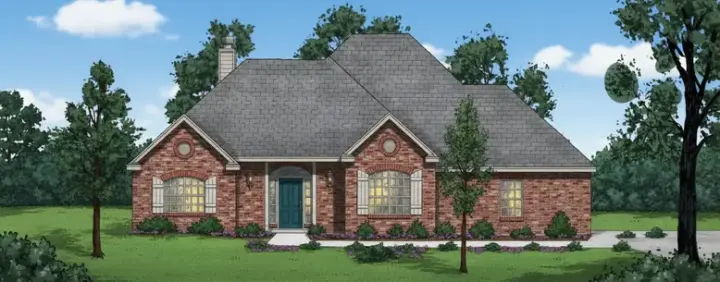 Traditional house plans 3-155 - front exterior, 1,992 sq ft, 3 bed, 2 bath house plans | Monster House Plans