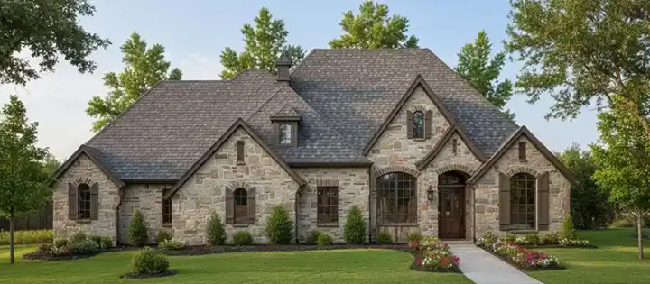 French Country house plans 3-163 - front exterior, 2,439 sq ft, 3 bed, 2 bath house plans | Monster House Plans