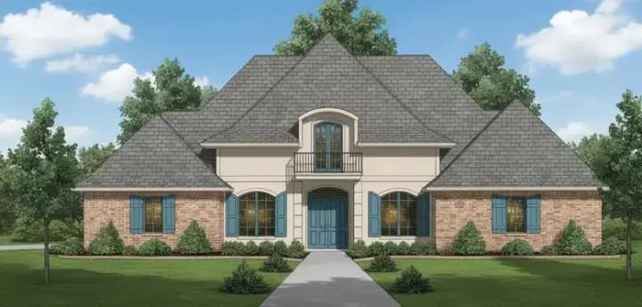 French Country house plans 3-167 - front exterior, 2,515 sq ft, 3 bed, 3 bath house plans | Monster House Plans