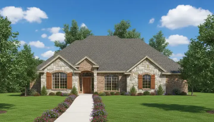 European house plans 3-188 - front exterior, 3,001 sq ft, 4 bed, 2 bath house plans | Monster House Plans