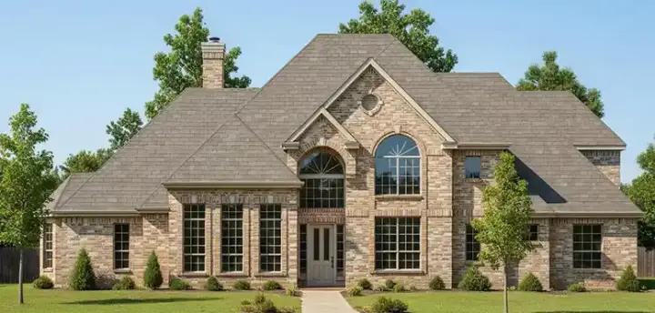 European house plans 3-201 - front exterior, 3,240 sq ft, 4 bed, 4 bath house plans | Monster House Plans