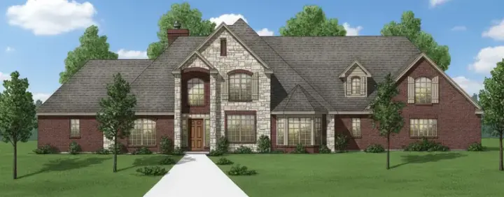Traditional house plans 3-208 - front exterior, 3,506 sq ft, 4 bed, 4 bath house plans | Monster House Plans