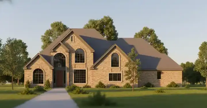 Traditional house plans 3-225 - front exterior, 4,017 sq ft, 4 bed, 4 bath house plans | Monster House Plans