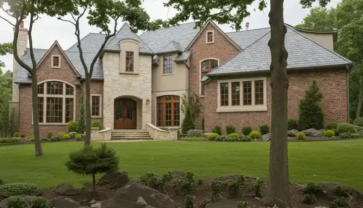 French Country house plans 3-230 - front exterior, 4,268 sq ft, 4 bed, 4 bath house plans | Monster House Plans
