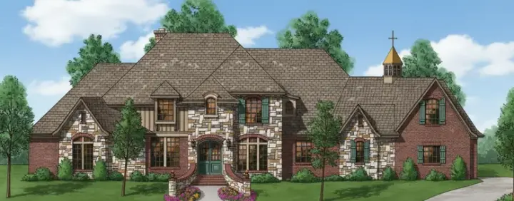 Traditional house plans 3-233 - front exterior, 4,835 sq ft, 5 bed, 4 bath house plans | Monster House Plans