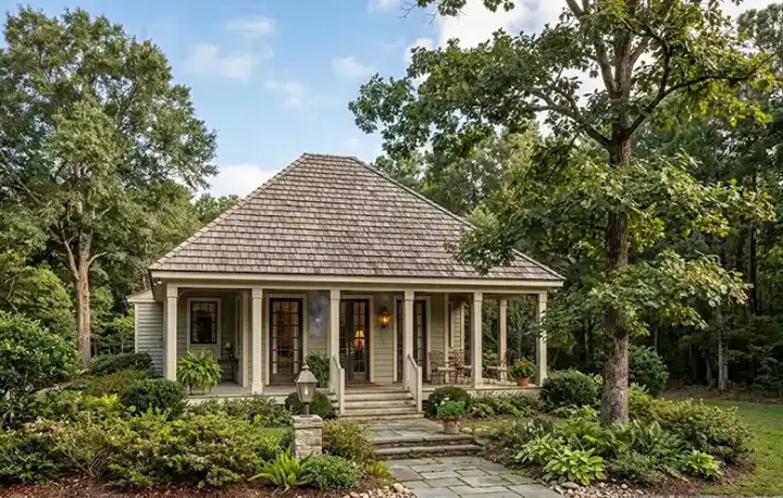 Southern house plans 30-103 - front exterior, 848 sq ft, 1 bed, 1 bath house plans | Monster House Plans