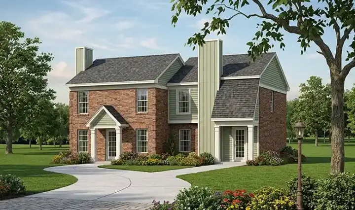 Traditional house plans 30-112 - front exterior, 1,936 sq ft, 2 bed, 1 bath house plans | Monster House Plans