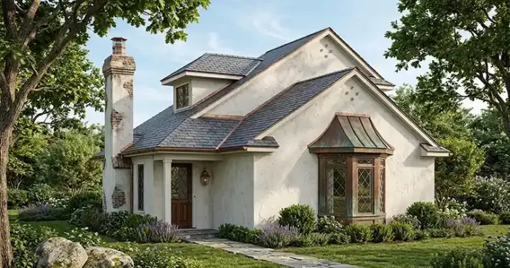 European house plans 30-115 - front exterior, 1,081 sq ft, 2 bed, 2 bath house plans | Monster House Plans