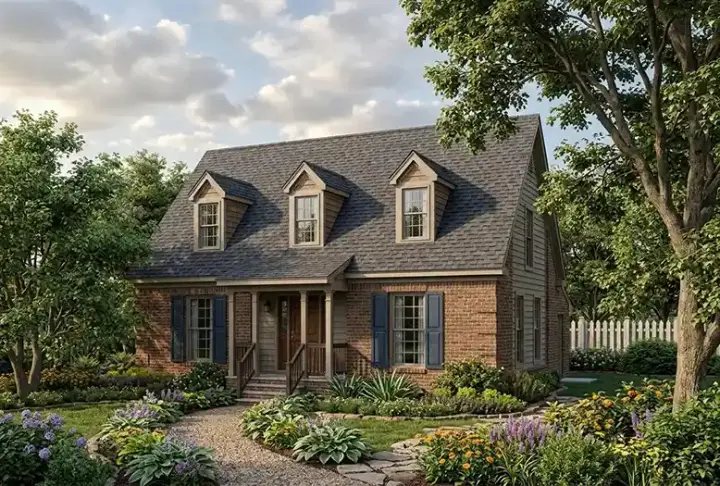 Country house plans 30-116 - front exterior, 1,088 sq ft, 2 bed, 1 bath house plans | Monster House Plans