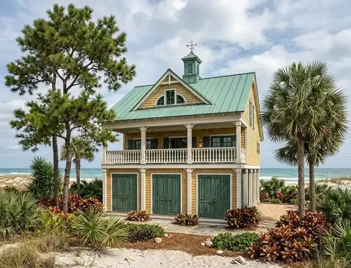Cottage house plans 30-133 - front exterior, 1,110 sq ft, 2 bed, 2 bath house plans | Monster House Plans