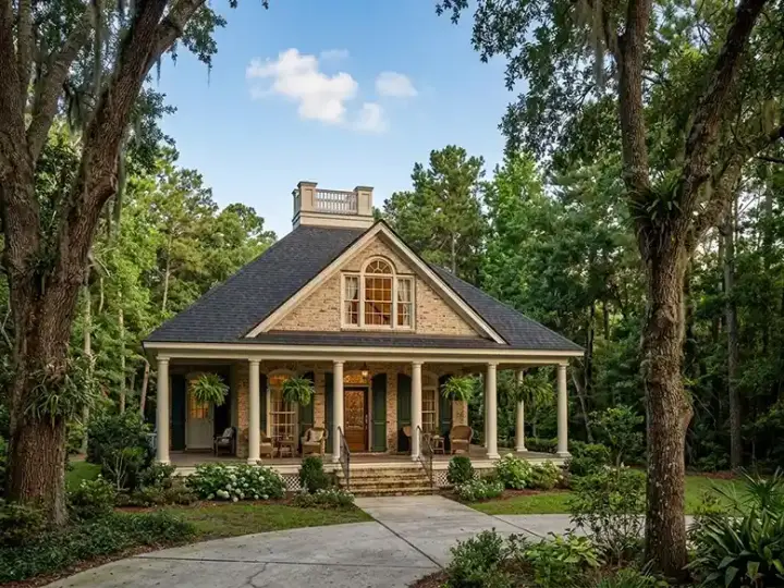 Southern house plans 30-135 - front exterior, 1,274 sq ft, 2 bed, 2 bath house plans | Monster House Plans