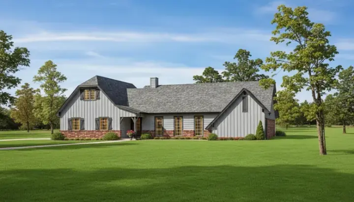 Country house plans 30-152 - front exterior, 1,405 sq ft, 3 bed, 2 bath house plans | Monster House Plans