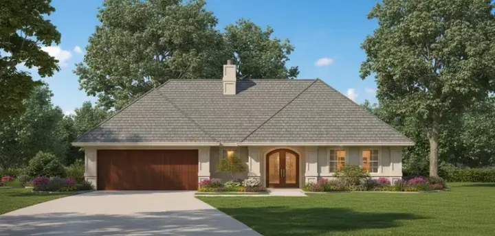 Traditional house plans 30-163 - front exterior, 1,415 sq ft, 3 bed, 2 bath house plans | Monster House Plans